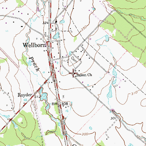 Topographic Map of Salem Church, TX