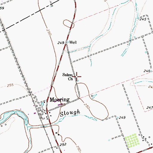Topographic Map of Salem Church, TX