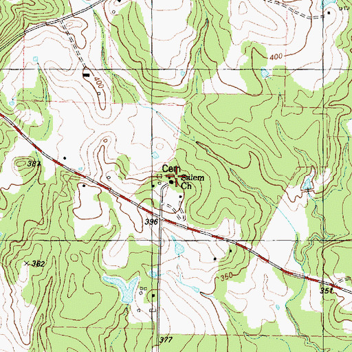 Topographic Map of Salem Church, TX