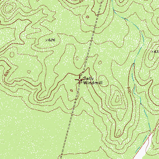 Topographic Map of Sally Windmill, TX