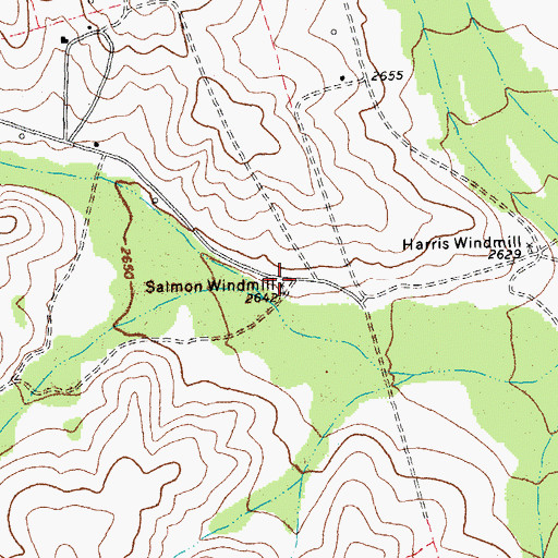 Topographic Map of Salmon Windmill, TX