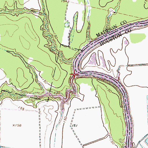 Topographic Map of Salt Branch, TX