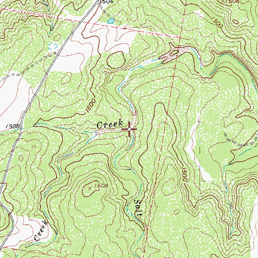 Topographic Map of Salt Branch, TX