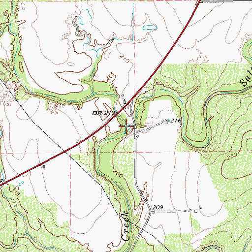 Topographic Map of Salt Creek, TX