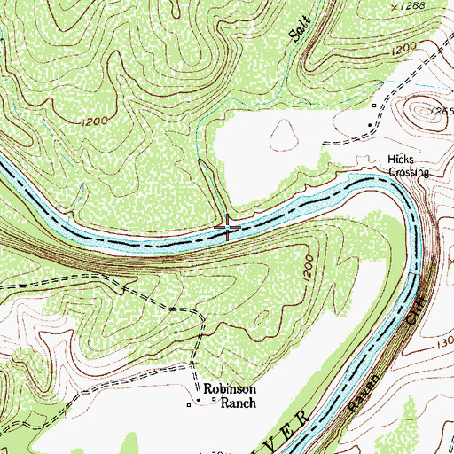 Topographic Map of Salt Creek, TX