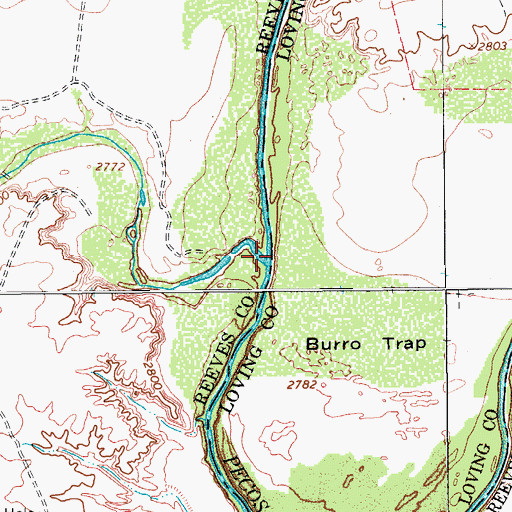Topographic Map of Salt Creek, TX
