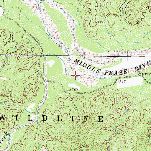 Topographic Map of Salt Creek, TX