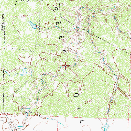Topographic Map of Salt Creek Oil Field, TX