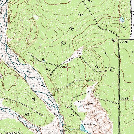 Topographic Map of Salt Creek Oil Field, TX