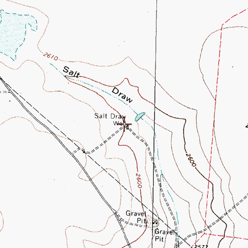 Topographic Map of Salt Draw Well, TX