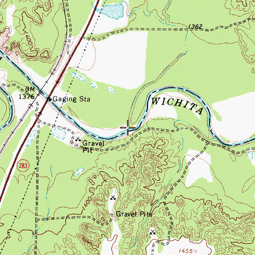Topographic Map of Salt Flat Creek, TX