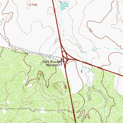 Topographic Map of Salt Knobs Windmill, TX
