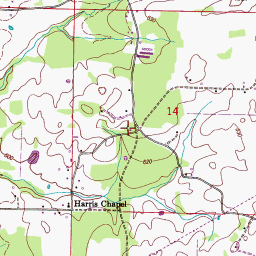 Topographic Map of Concord Church (historical), AL