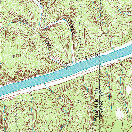 Topographic Map of Salty Creek, TX