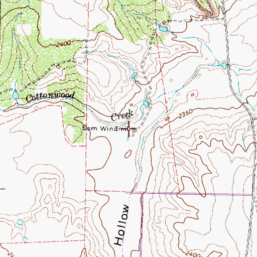 Topographic Map of Sam Windmill, TX