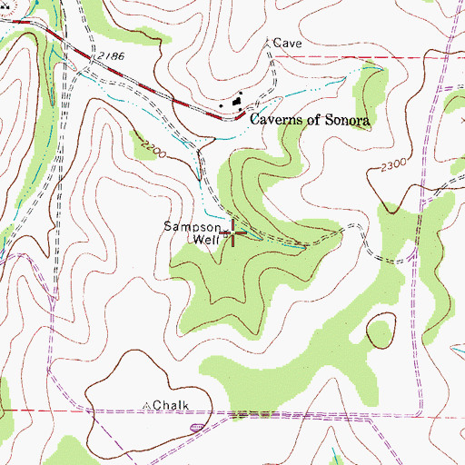 Topographic Map of Sampson Well, TX