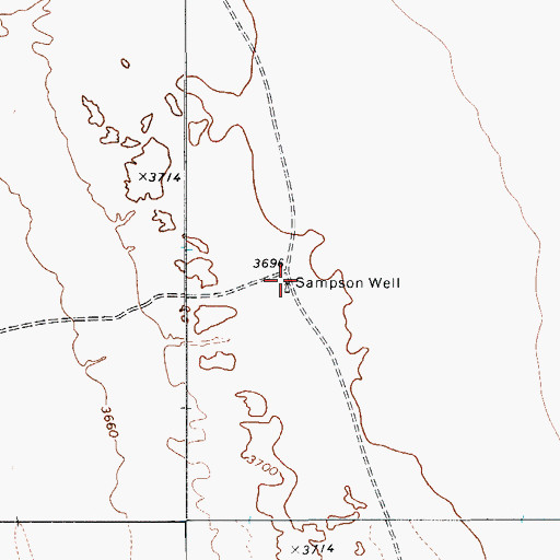 Topographic Map of Sampson Well, TX