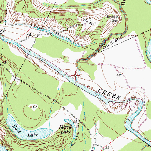 Topographic Map of Samson Bayou, TX