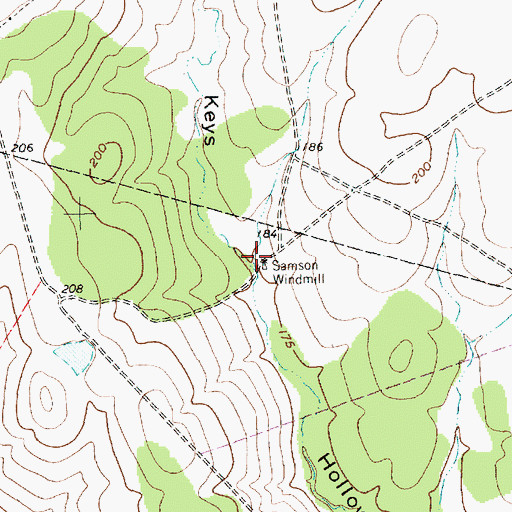 Topographic Map of Samson Windmill, TX