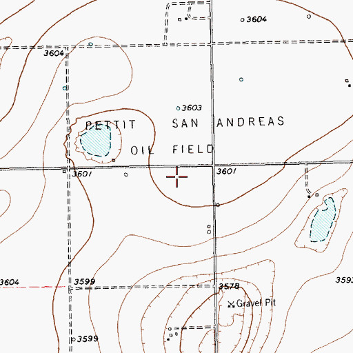 Topographic Map of Pettit San Andreas Oil Field, TX