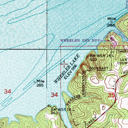 Topographic Map of Coss Ferry (historical), AL