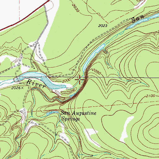 Topographic Map of San Augustine Draw, TX