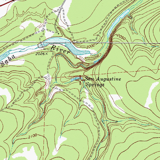 Topographic Map of San Augustines Springs, TX