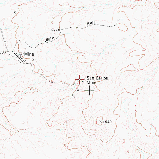 Topographic Map of San Carlos Mine, TX