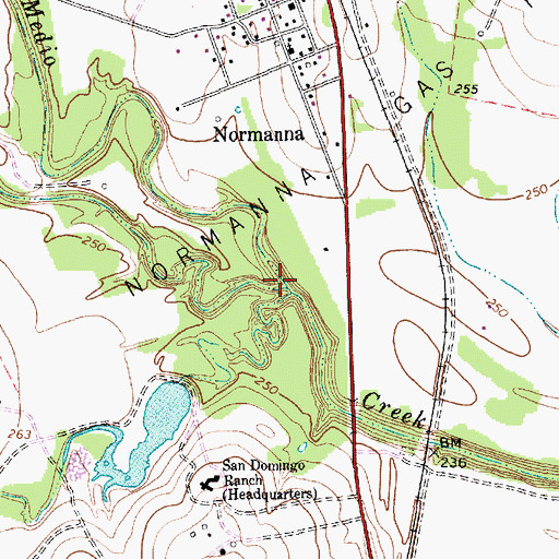 Topographic Map of San Domingo Creek, TX