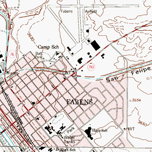 Topographic Map of San Felipe Arroyo, TX