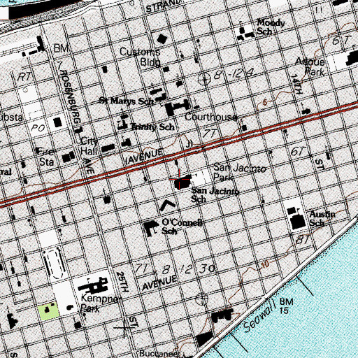 Topographic Map of San Jacinto School, TX