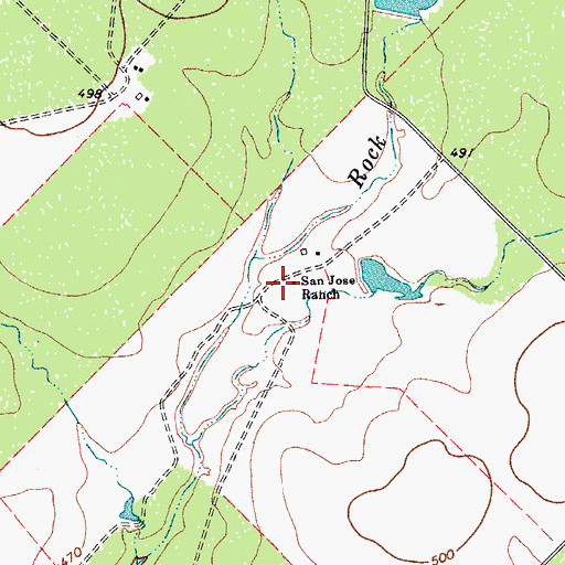 Topographic Map of San Jose Ranch, TX