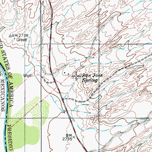Topographic Map of San Jose Spring, TX