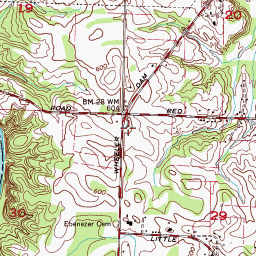 Topographic Map of Ebenezer Church (historical), AL