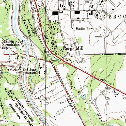 Topographic Map of San Juan Ditch, TX