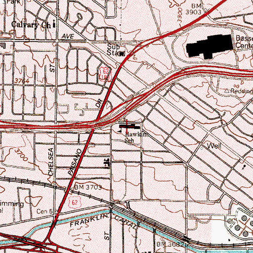 Topographic Map of San Juan School, TX