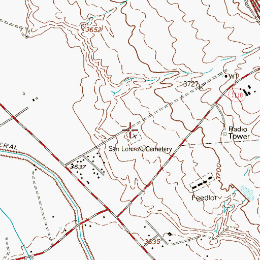 Topographic Map of San Lorenzo Cemetery, TX