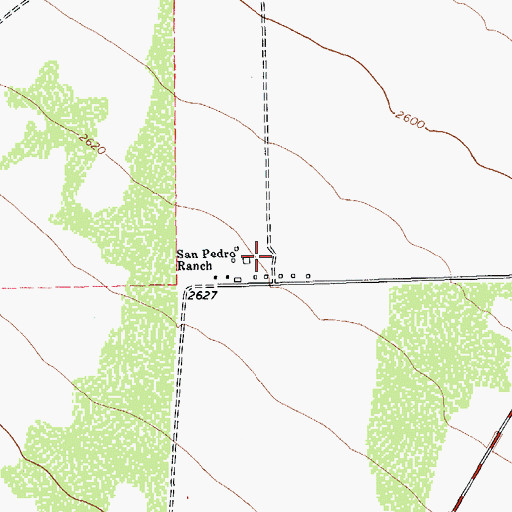 Topographic Map of San Pedro Ranch, TX