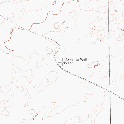 Topographic Map of Sanchez Well, TX