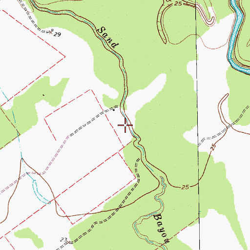Topographic Map of Sand Bayou, TX