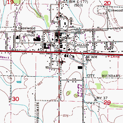 Topographic Map of First Baptist Church, AL