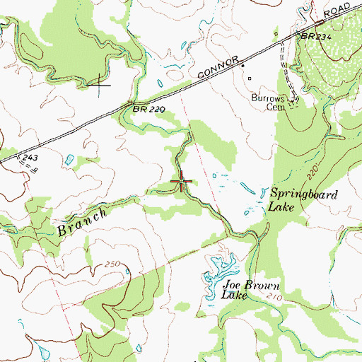 Topographic Map of Sand Branch, TX