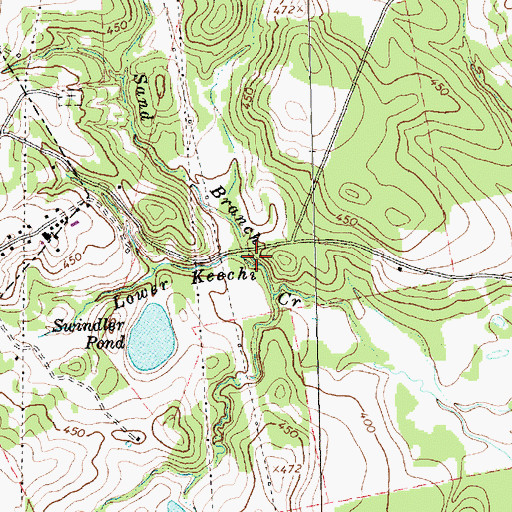 Topographic Map of Sand Branch, TX