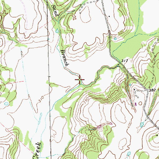 Topographic Map of Sand Branch, TX