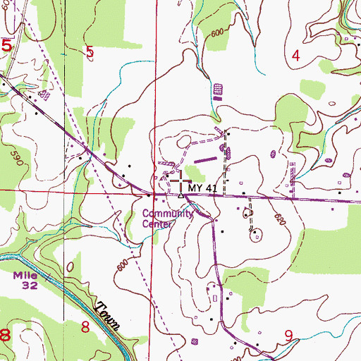 Topographic Map of Flat Rock Community Center, AL