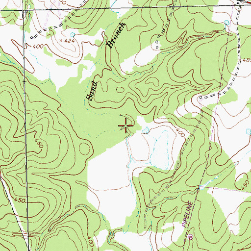 Topographic Map of Sand Branch, TX