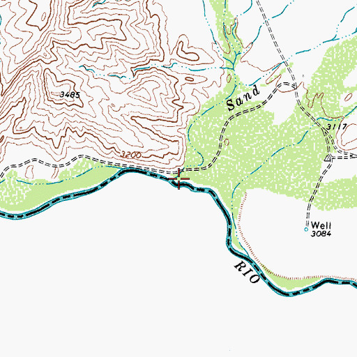 Topographic Map of Sand Creek, TX