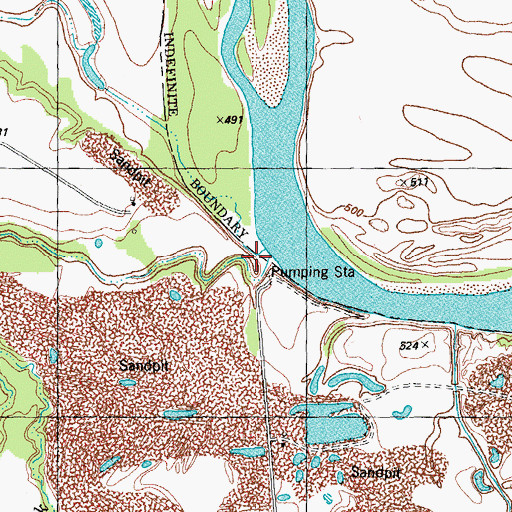 Topographic Map of Sand Creek, TX