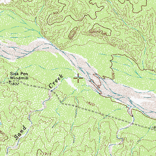 Topographic Map of Sand Creek, TX