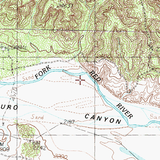 Topographic Map of Sand Creek, TX